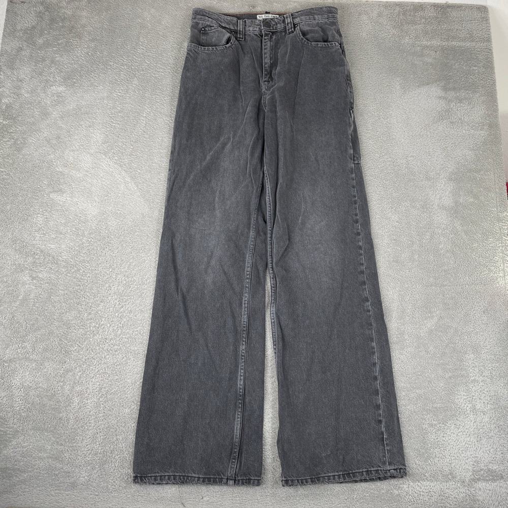 We The Free Jeans Womens 27 Gray Tinsley Baggy Mid Rise Straight Leg Carpenter